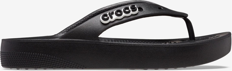 Crocs Classic Platform Flip - כפכפי אצבע פלטפורמה לנשים קרוקס בצבע שחור