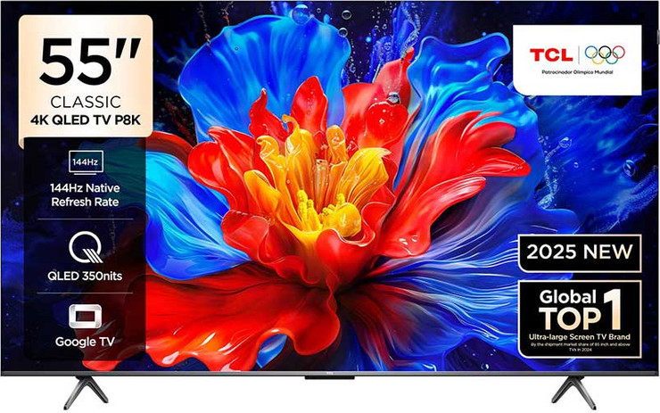 טלוויזיה "55 QLED 4K טיסיאל דגם 55P8K