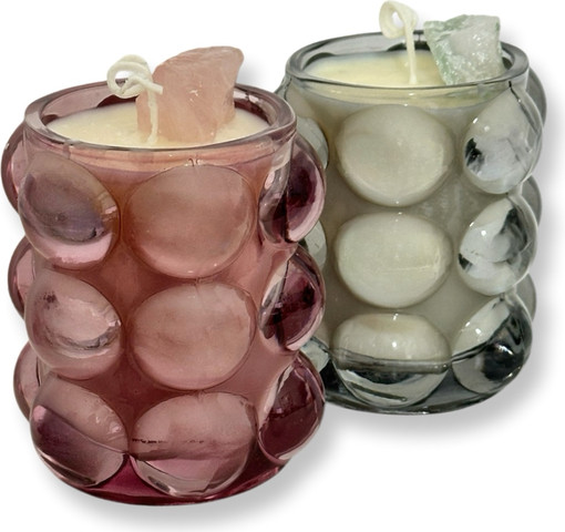 Pure Luck Bubble Candle | נר הצלחה יוקרתי מעוצב בקריסטל אוונטורין