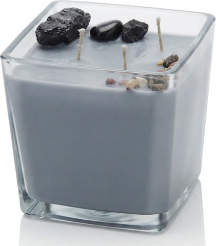 Obsidian & Tourmaline Candle-נר יוקרתי גדול מעוצב עם טורמלין שחור, אובסידיאן