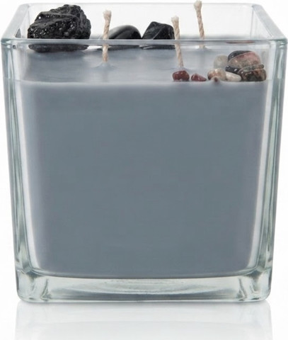 Obsidian & Tourmaline Candle-נר יוקרתי גדול מעוצב עם טורמלין שחור, אובסידיאן