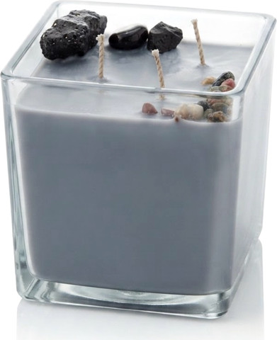 Obsidian & Tourmaline Candle-נר יוקרתי גדול מעוצב עם טורמלין שחור, אובסידיאן