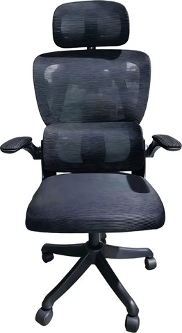 כיסא מנהלים ארגונומי אלגנטי עם ידיות בצבע שחור  מבית LEVEL UP
