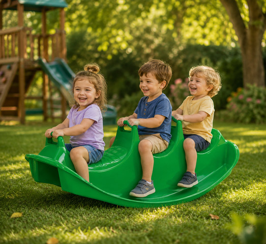 נדנדת טריו תלת מושבית לילדים  בצבע ירוק מבית Dantoy