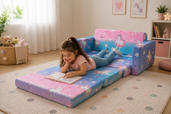 ספה נפתחת לילדים בעיצוב יוניקורן – דגם SAPAB338