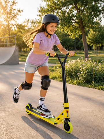 קורקינט פעלולים מקצועי X-RIDER בצבע צהוב – דגם ABEC11Y