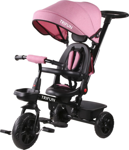 תלת אופן 3 ב-1 עם מושב דו-כיווני בצבע ורוד – TRIFUN