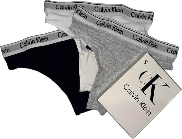 מארז תחתוני נשים Calvin Klein שלושה צבעים לבן שחור ואפור