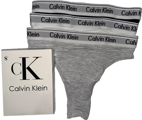 מארז תחתוני נשים Calvin Klein שלושה צבעים לבן שחור ואפור