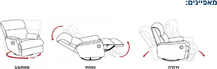 כורסאת טלוויזיה דגם ג’סיקה צבע אפור