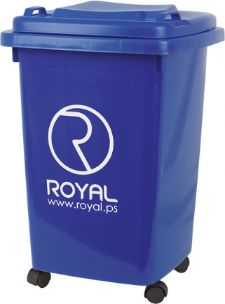 פח אשפה Royal 50 ליטר עם גלגלים במגוון צבעים