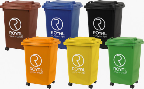 פח אשפה Royal 50 ליטר עם גלגלים במגוון צבעים