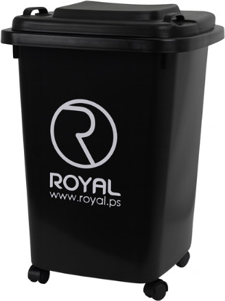 פח אשפה Royal 50 ליטר עם גלגלים במגוון צבעים