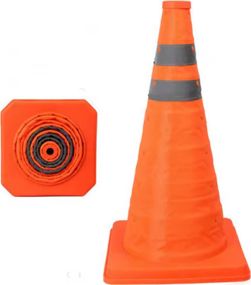 קונוס סימון ובטיחות BASE גובה 45 ס"מ – גמיש, עמיד ומחזיר אור (כתום)