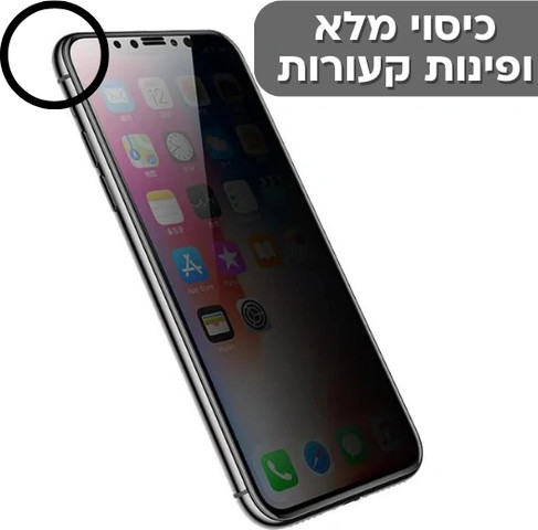 2 יחידות מגן מסך Privacy פרטיות iPhone 15 Pro Max זכוכית מלאה