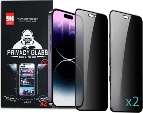 2 יחידות מגן מסך Privacy פרטיות iPhone 16 Pro Max זכוכית מלאה
