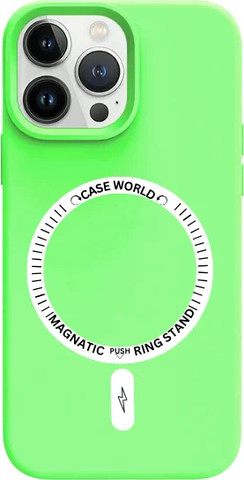 כיסוי magsafe מגע קטיפה Light Green iPhone 14 Pro Max