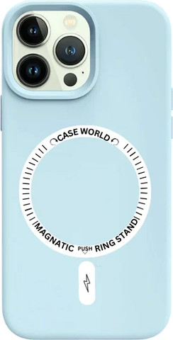כיסוי לאייפון 14 magsafe מגע קטיפה Light Blue iPhone 14 Pro
