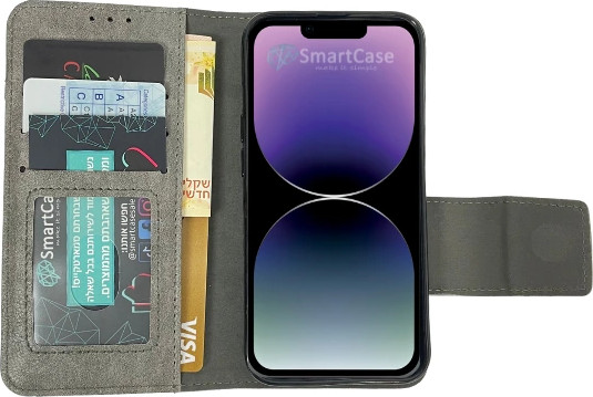 כיסוי לאייפון נרתיק ספר קנגרו iPhone 14 Pro מחזיק כרטיסים שחור