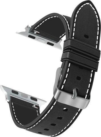 רצועה לאפל ווטש 42/44/45/49mm סיליקון דמוי עור Black