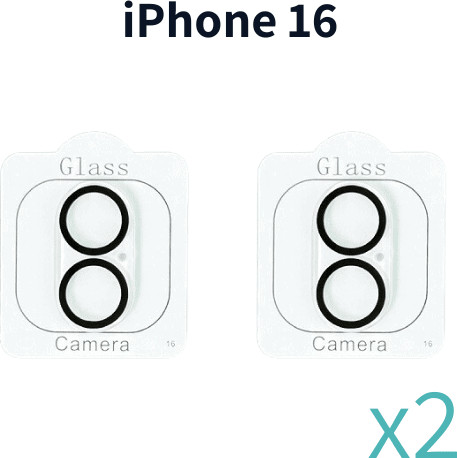 סט שני יחידות מגן זכוכית למצלמה iPhone 16 Pro Max