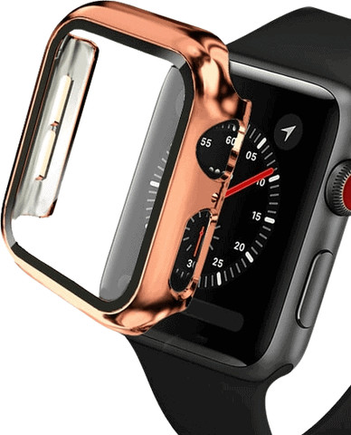 כיסוי זכוכית היקפי מלא 40mm לאפל ווטש Rose Gold מבריק