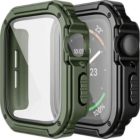 כיסוי זכוכית היקפי מלא שני שכבות 40mm לאפל ווטש Dark Green