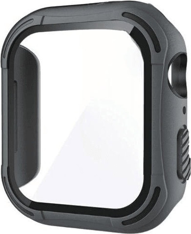 כיסוי זכוכית היקפי מלא שני שכבות 40mm לאפל ווטש Grey Black