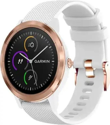 רצועת סיליקון לבן עם אבזם Quick Release 18mm Rose Gold