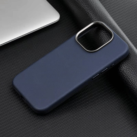 כיסוי עור טבעוני קשיח לאייפון iPhone 16 עם Magsafe כחול