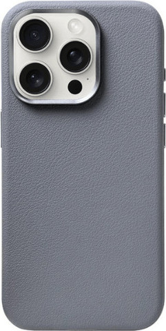 כיסוי עור טבעוני קשיח לאייפון iPhone 16 Plus עם Magsafe אפור