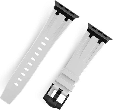 רצועה לאפל ווטש 42/44/45/49mm סיליקון איכותית אבזם לבן סגנון AP שחור