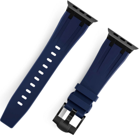 רצועה לאפל ווטש 42/44/45/49mm סיליקון איכותית אבזם שחור סגנון AP כחול