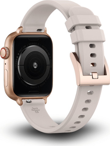 רצועת סיליקון SlimTouch לאפל ווטש 40/41/42mm Grey Sand עם אבזם Rose Gold