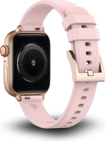 רצועת סיליקון SlimTouch לאפל ווטש 40/41/42mm ורוד עם אבזם Rose Gold