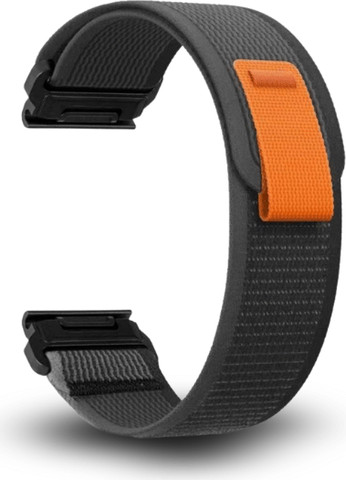 רצועה לשעון גרמין ניילון QuickFit 26MM צבע שחור אפור Trail Loop