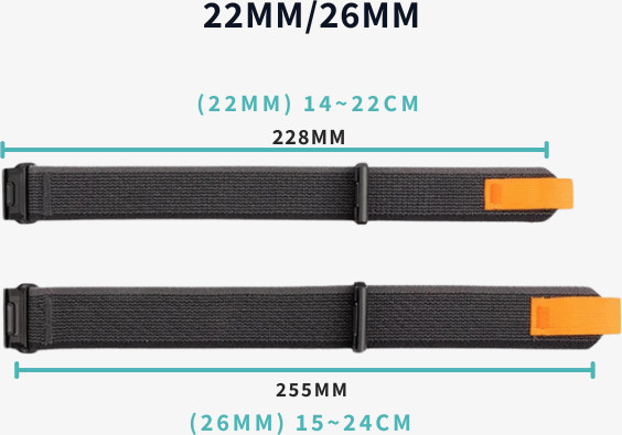 רצועה לשעון גרמין ניילון QuickFit 26MM צבע שחור Trail Loop