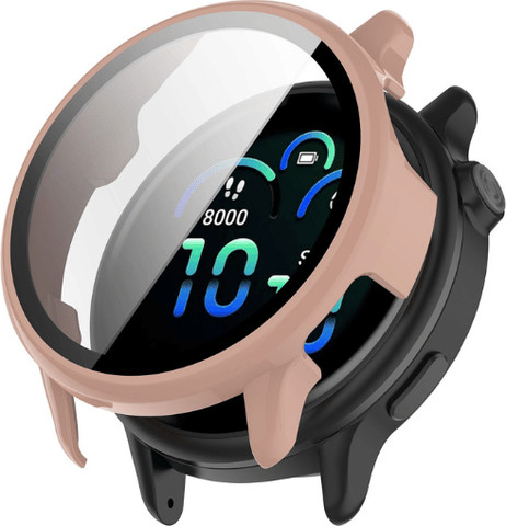 כיסוי היקפי מלא זכוכית ורוד Garmin Vivo Active 6