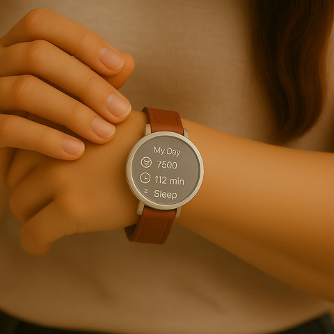 רצועת עור לשעון Garmin Lily 2 צבע Brown אבזם כסוף