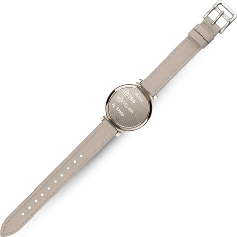 רצועת עור לשעון Garmin Lily 2 צבע Beige אבזם כסוף