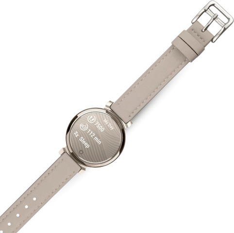 רצועת עור לשעון Garmin Lily 2 צבע Beige אבזם כסוף