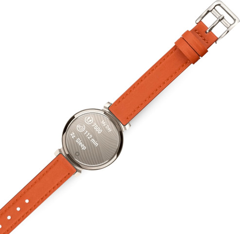 רצועת עור לשעון Garmin Lily 2 צבע Orange אבזם כסוף