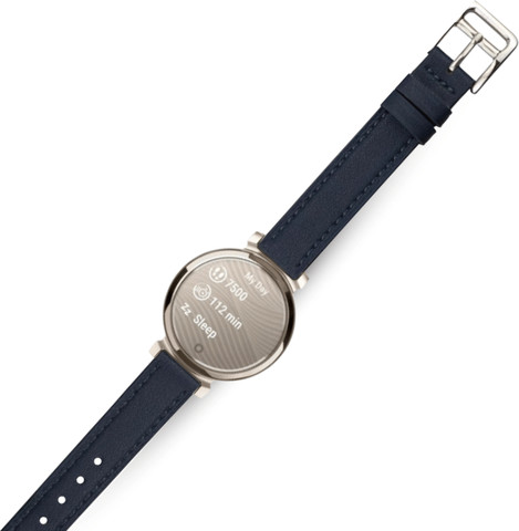 רצועת עור לשעון Garmin Lily 2 צבע Dark Blue אבזם כסוף