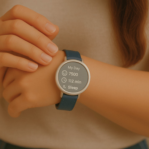 רצועת עור לשעון Garmin Lily 2 צבע Blue אבזם כסוף