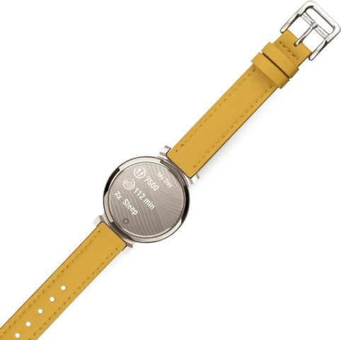 רצועת עור לשעון Garmin Lily 2 צבע Yellow אבזם כסוף