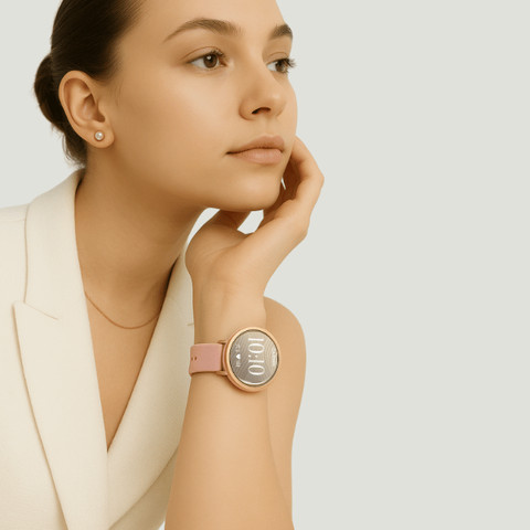 רצועת סיליקון לשעון Garmin Lily 2 צבע Pink אבזם Rose Gold