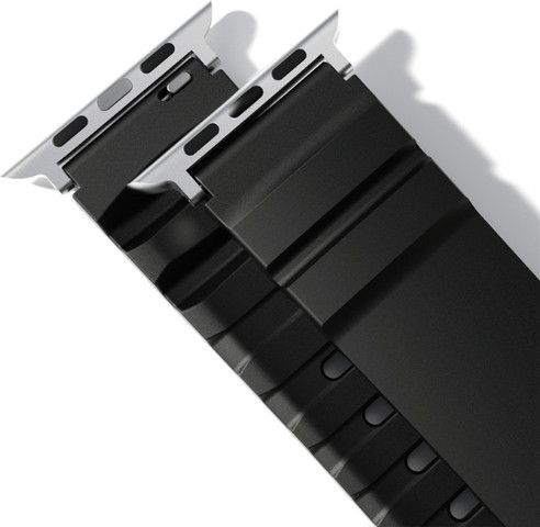 רצועת סיליקון פרימיום לאפל ווטש 40/41/42mm סגירה פנימית FKM Fluorine שחור