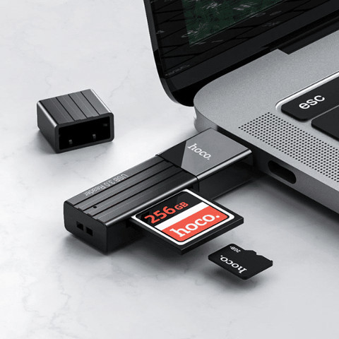 קורא כרטיסי זיכרון Hoco HB20 Card reader TF And SD Card Mindful 2-in-1 USB2.0