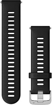 רצועת סיליקון מקורית Quick Release 22mm מבית Garmin Black with Silver Hardware