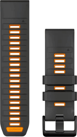 רצועת סיליקון מקורית לשעוני גרמין QuickFit 26MM יבואן רשמי Graphite/Spark Orange